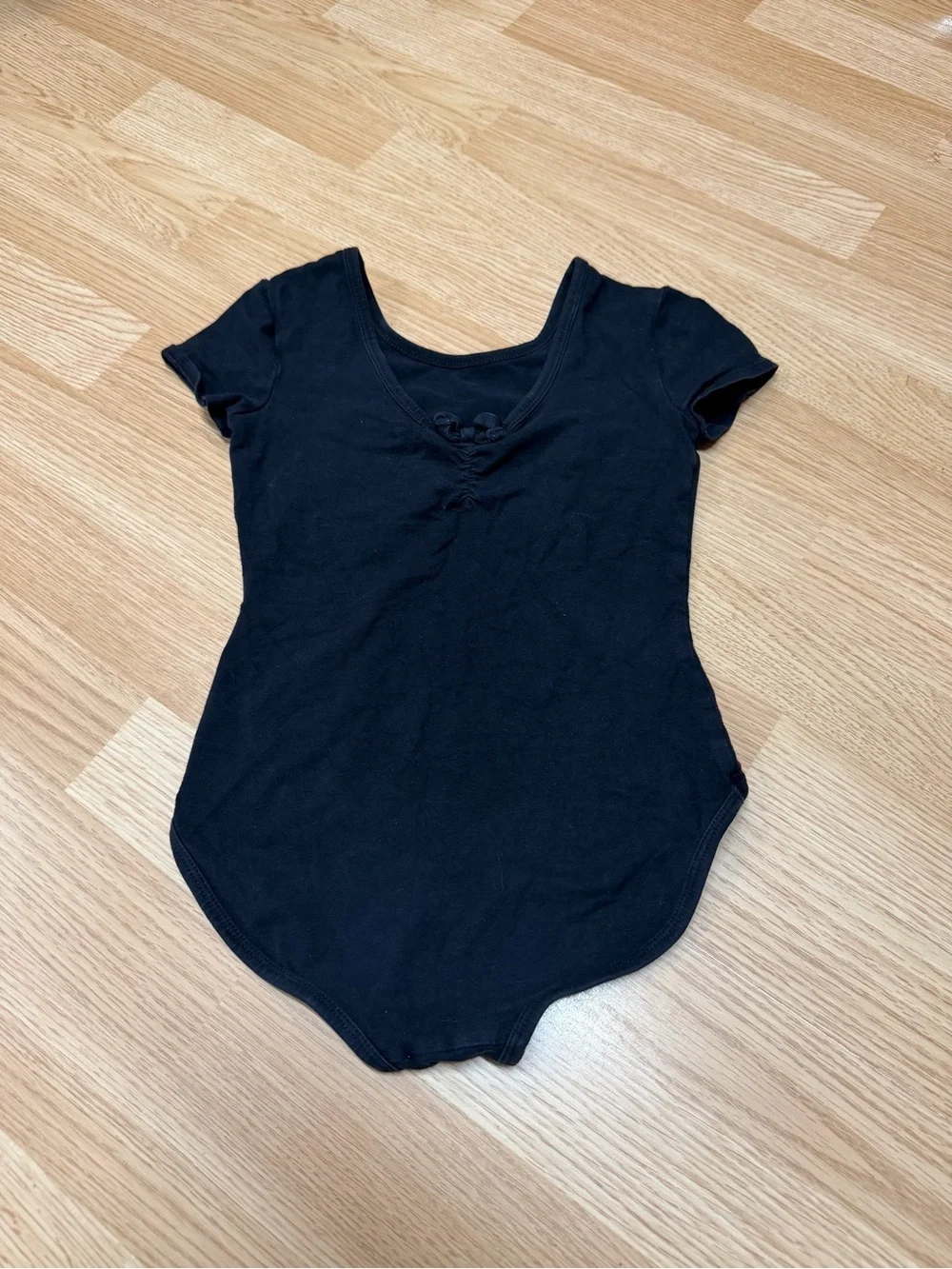 Old Navy Girls Medium 8 Black Short Sleeve Dance Leotard Ballet Gymnastics